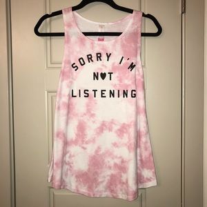 Pink & White Tie Dye Tank Top